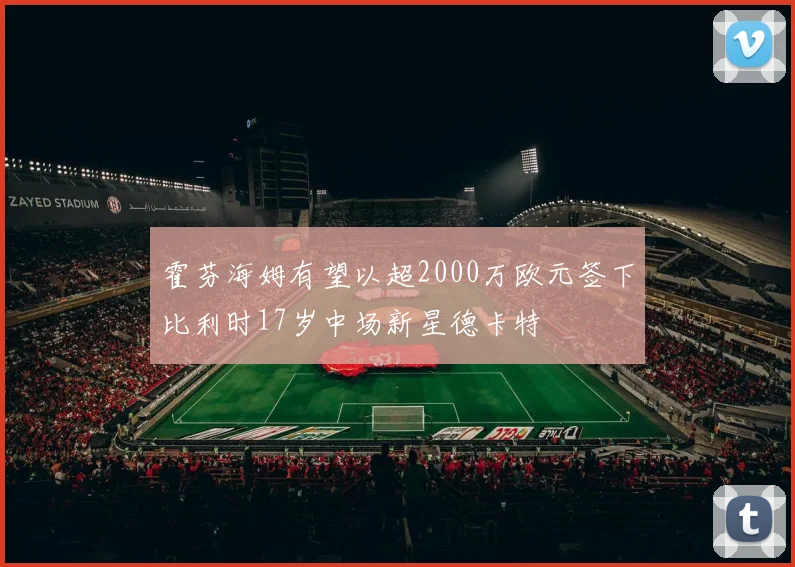 霍芬海姆有望以超2000万欧元签下比利时17岁中场新星德卡特